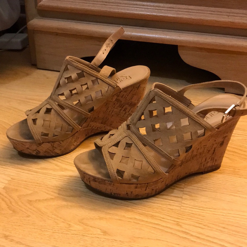 Tan wedge sandal